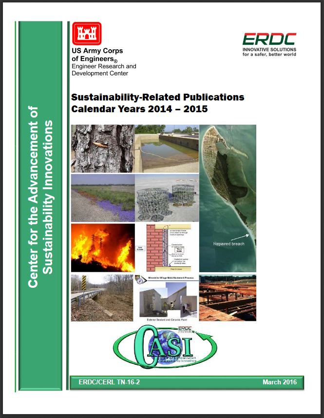 front cover of the Sustainability-Related Publications Calender Years 2014-2015 publication by CASI